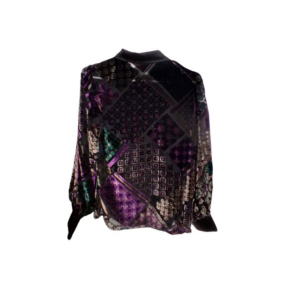 Fate Whimsigoth Velvet Burnout Art to Wear Womens size Small Old Money fairy Top - Picture 5 of 12